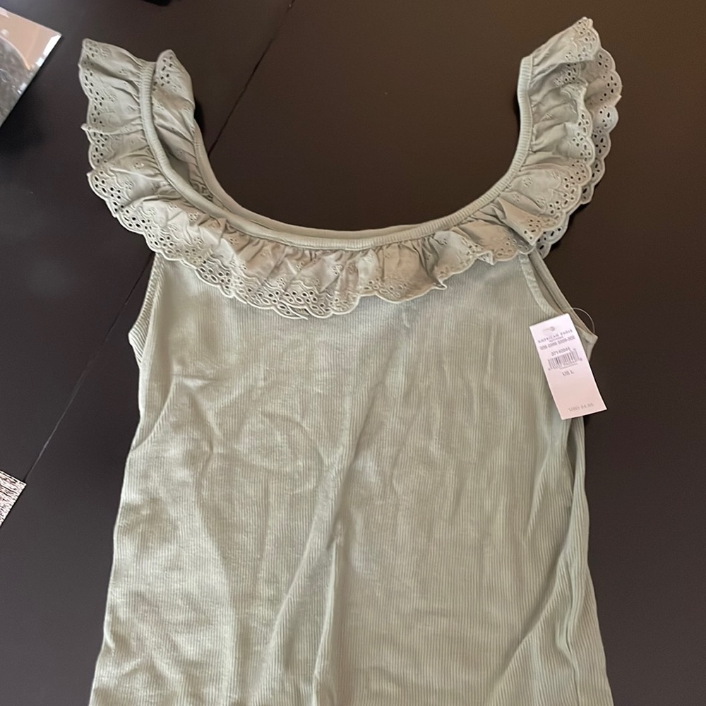American Eagle Eyelet Trim Tank Top